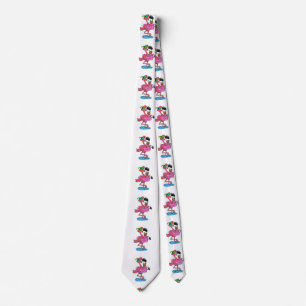 Summer Flamingo cartoon choose background colour Tie