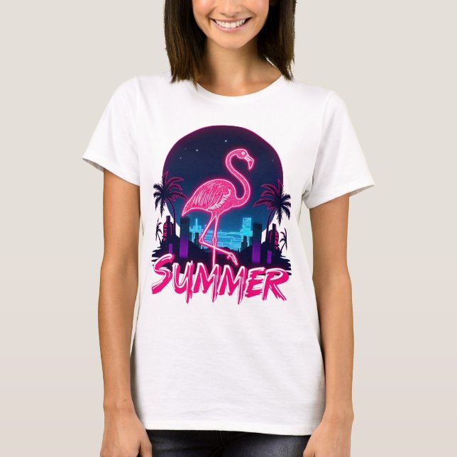 Summer Flamingo neon T-Shirt (Front)