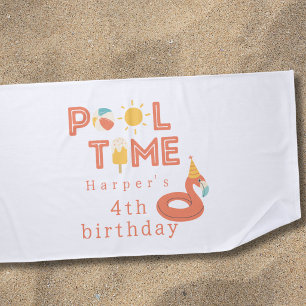 summer flamingo popsicle kids birthday pool party beach towel
