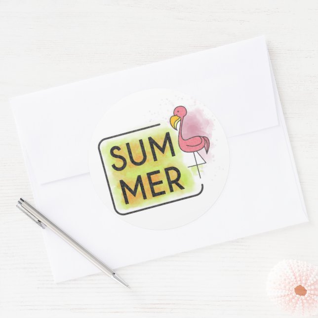 Summer  Flamingo Sticker (Envelope)
