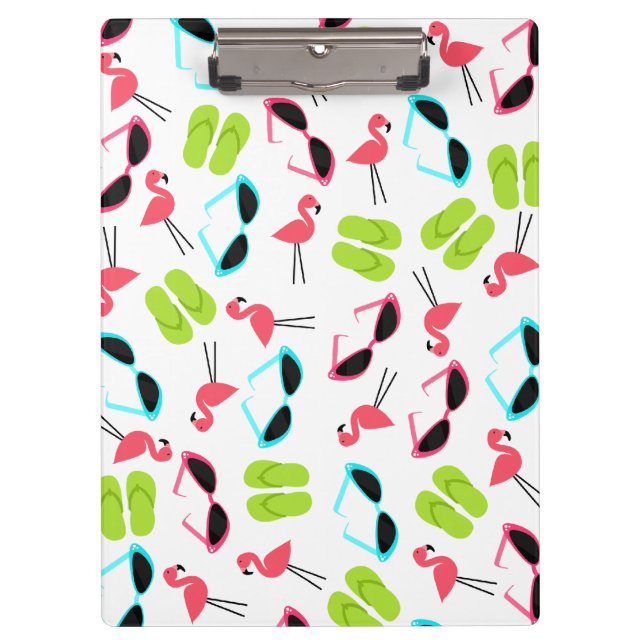 Summer Flamingos Pattern Clipboard (Front)