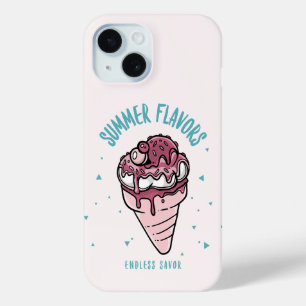 Summer Flavours Dripping Ice Cream iPhone 15 Case