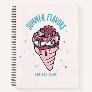 Summer Flavours Dripping Ice Cream Notebook