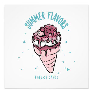 Summer Flavours Dripping Ice Cream Photo Print