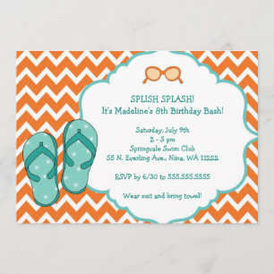 Summer Flip Flop Birthday Party Invite