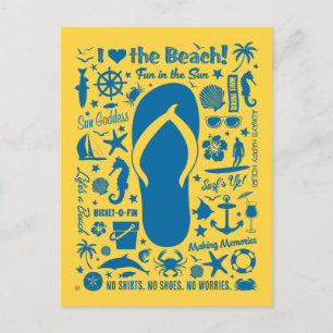 Summer Flip Flop Pattern Postcard