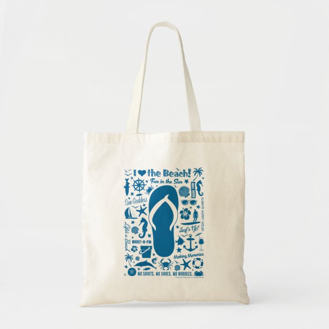 Summer Flip Flop Pattern Tote Bag (Front)