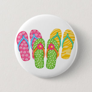Summer Flip Flops 6 Cm Round Badge