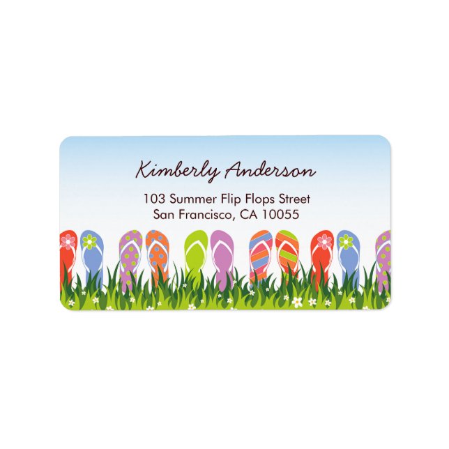 Summer Flip Flops Fun In The Sun Address Labels (Front)