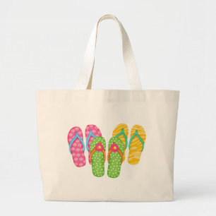 Summer Flip Flops Large Tote Bag
