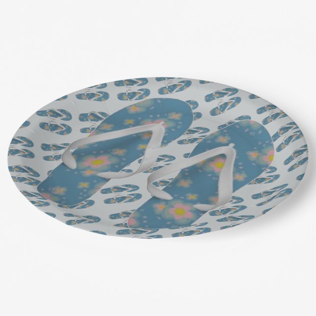 Summer Flip Flops Paper Plate (Angled)