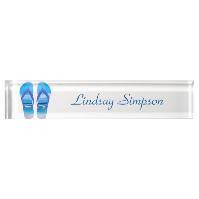 Summer Flip Flops Sandals Beach Art Nameplate (Front)