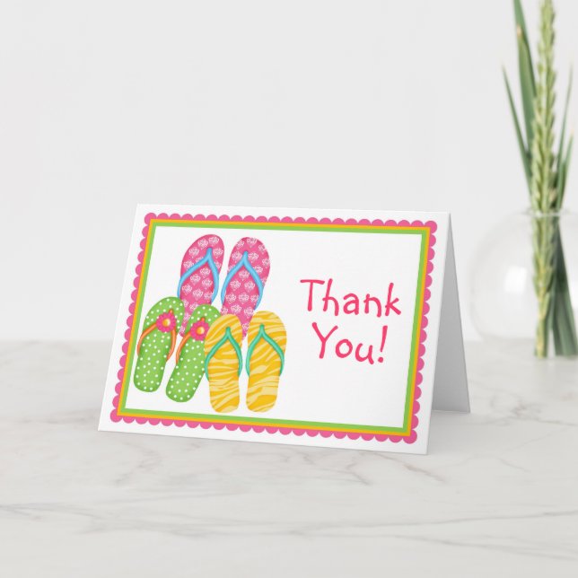 Summer Flip Flops Thank You Card (Front)