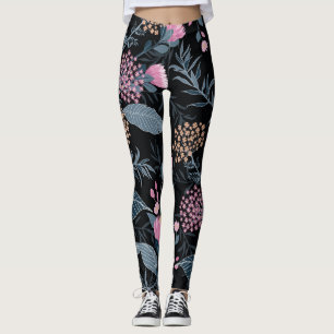 Summer Flora Blooming Garden Flowers Leggings