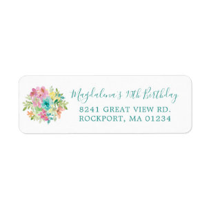 Summer Floral 90th Birthday Return Address