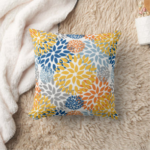 Summer Floral Abstract Bright Colors Pattern Cushion