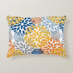 Summer Floral Abstract Bright Colors Pattern Decorative Cushion
