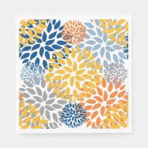 Summer Floral Abstract Bright Colors Pattern Napkin
