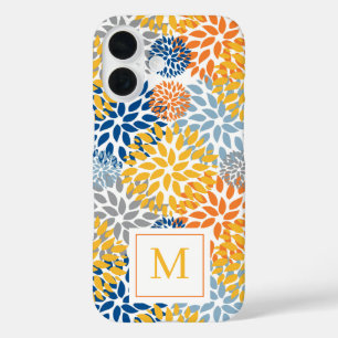 Summer Floral Abstract Bright Colours Monogrammed iPhone 16 Case