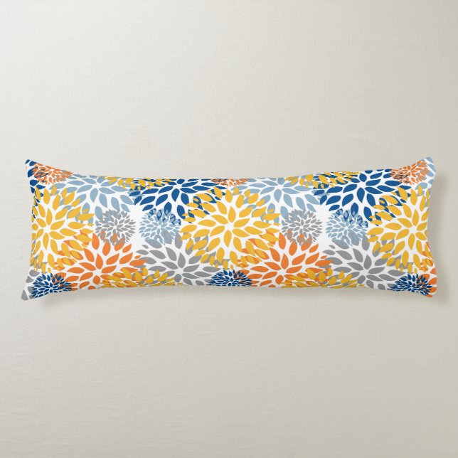 Summer Floral Abstract Bright Colours Pattern Body Cushion (Front)