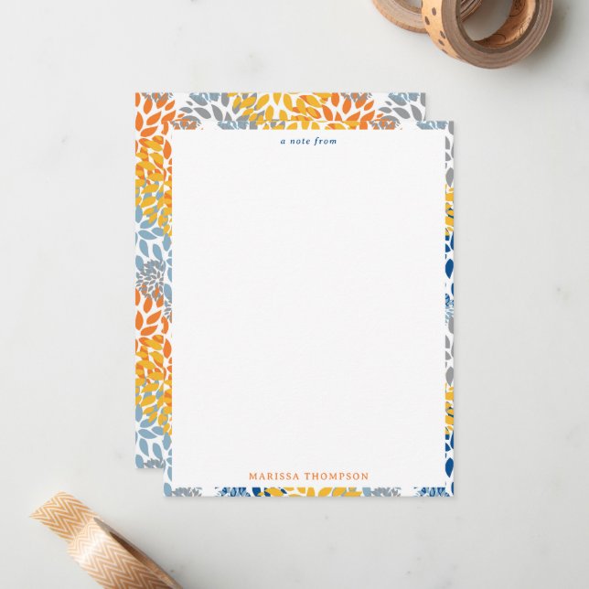 Summer Floral Abstract Bright Colours Pattern Card (Front/Back In Situ)