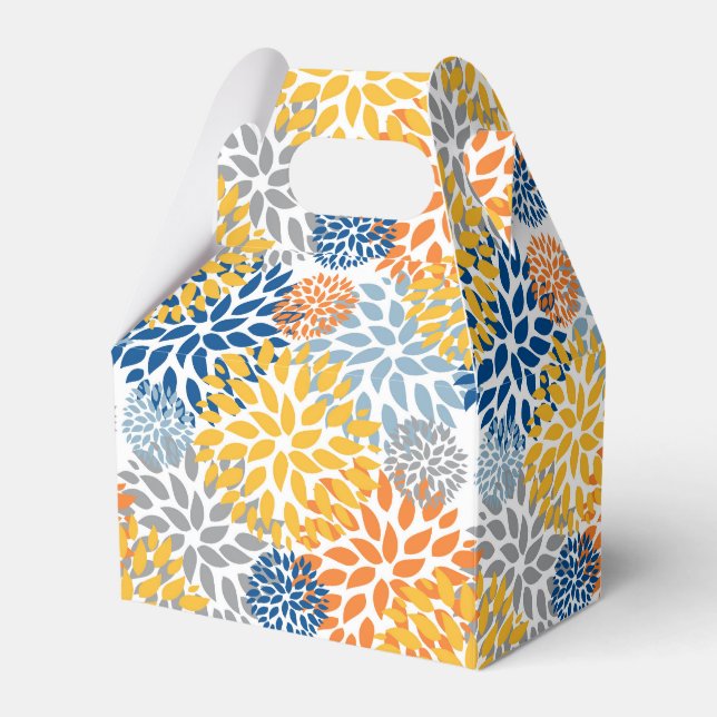 Summer Floral Abstract Bright Colours Pattern Favour Box (Front Side)