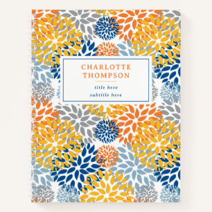 Summer Floral Abstract Bright Colours Pattern Notebook