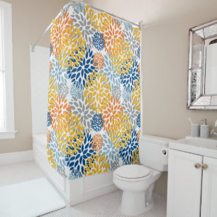 Summer Floral Abstract Bright Colours Pattern Shower Curtain
