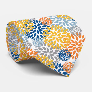 Summer Floral Abstract Bright Colours Pattern Tie