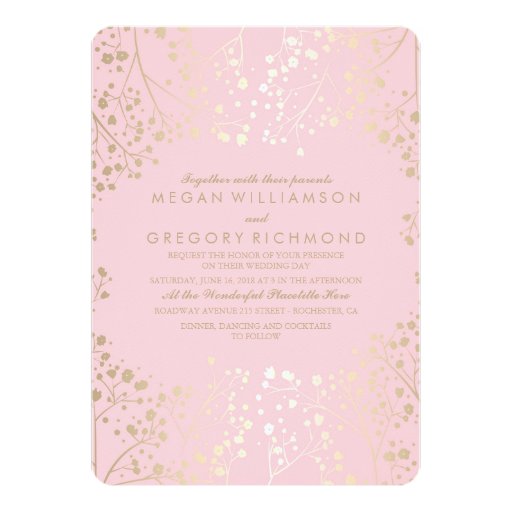 Image of Summer Floral Baby's Breath Elegant Wedding Invitation
