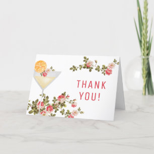 Summer Floral Brunch Bubbly Champagne Baby Shower  Thank You Card