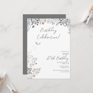 Summer Floral Decoration Birthday Party Invitation