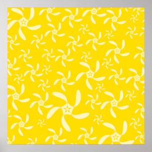 Summer Floral Design. Sunny Yellow. Poster