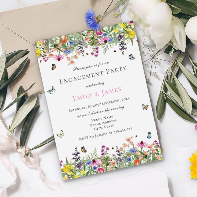 Summer Floral Engagement Party  Invitation (Creator Uploaded)