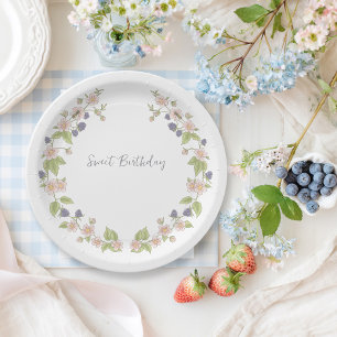 Summer Floral Garden Birthday Paper Plate