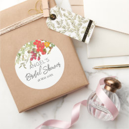 Summer Floral Garden Bridal Shower  Classic Round Sticker