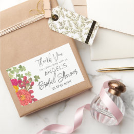 Summer Floral Garden Bridal Shower Thank You  Rectangular Sticker