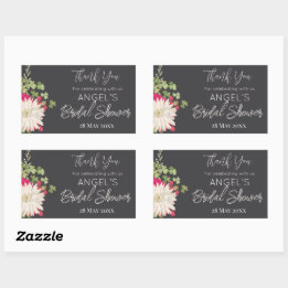 Summer Floral Garden Bridal Shower Thank You  Rectangular Sticker
