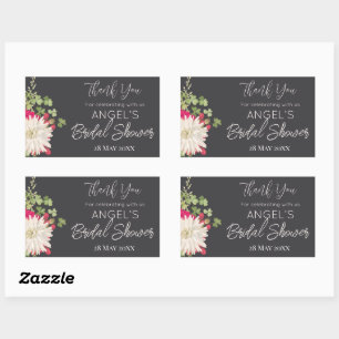 Summer Floral Garden Bridal Shower Thank You  Rectangular Sticker