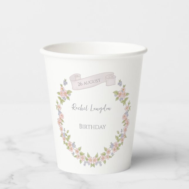 Summer Floral Garden Paper Cups (Front)