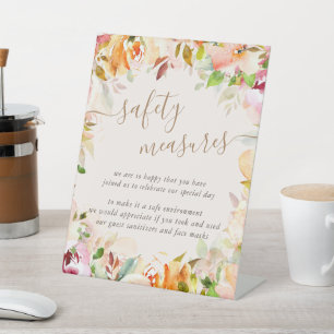 Summer Floral Garden Safety Measures Pedestal Sign