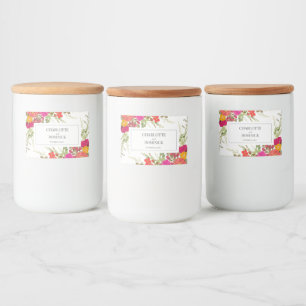 Summer Floral Garden Wildflowers wedding Food Label