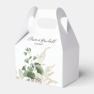 Summer Floral Green Foliage Wedding  Favour Box