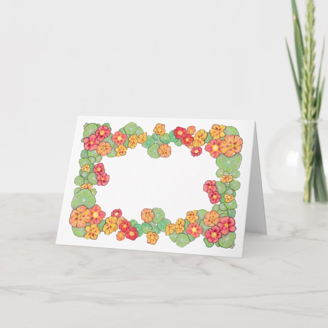 Summer Floral Greeting Card Blank Inside (Front)