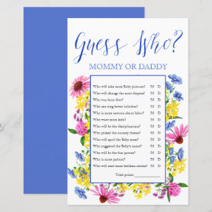 Summer Floral Guess Who Baby Shower Game