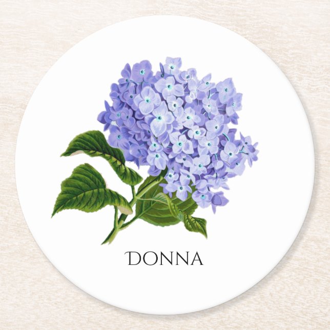 Summer Floral Hydrangea Personalised Coasters (Front)