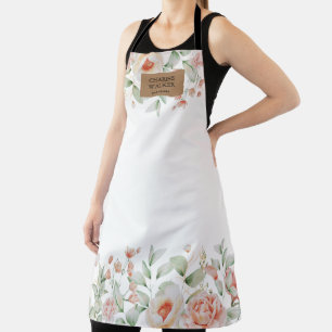 summer floral makeup artist salon monogram apron