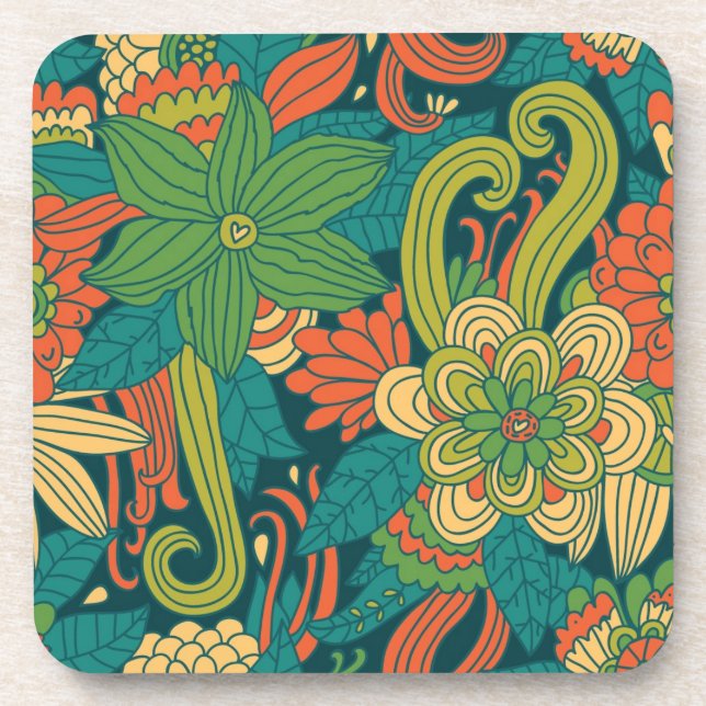 Summer floral pattern coaster (Front)