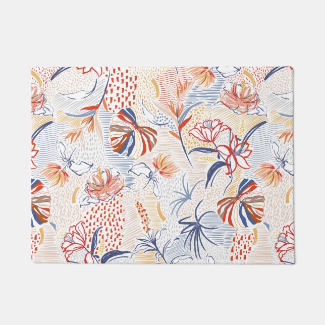 Summer Floral Pattern Doormat (Front)