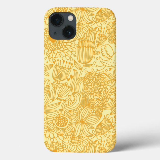 Summer floral pattern in warm colours Case-Mate iPhone case (Back)